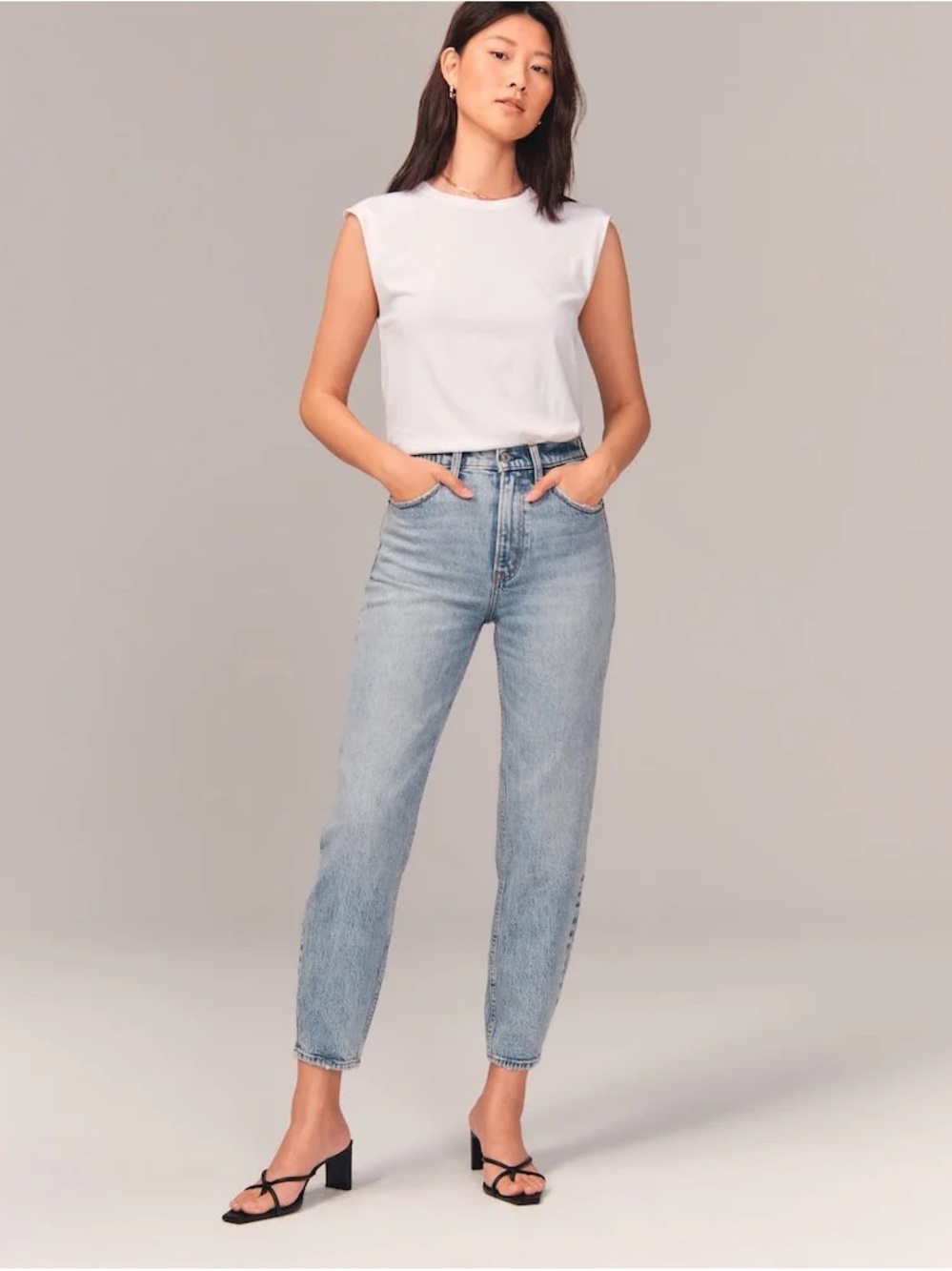 Abercrombie & Fitch High-Rise Light Blue Mom Jeans